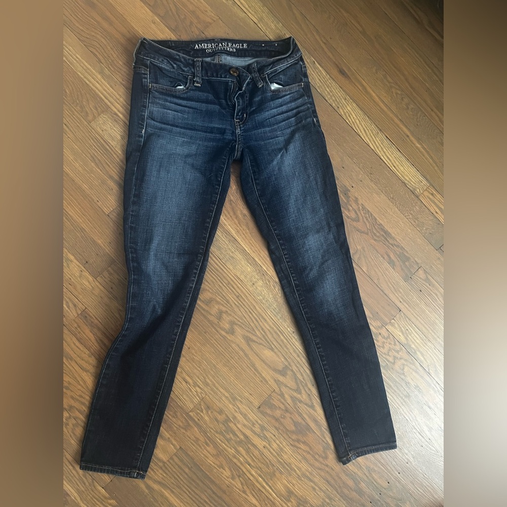 American Eagle Outfitters Dark Wash Skinny Jeans - Navy